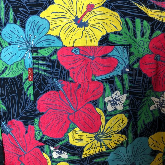 Levi's Mens Hawaiian Short Sleeve Shirt Sz. L - Picture 4 of 8